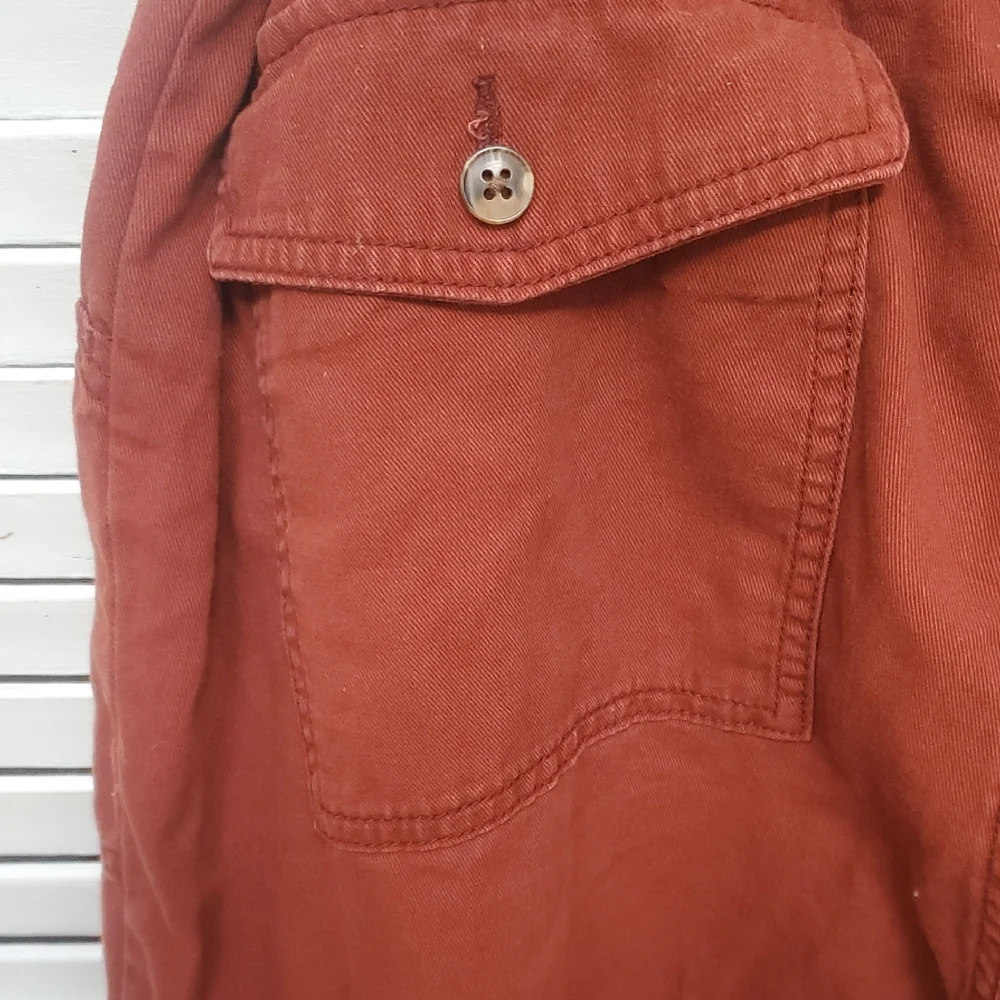 Old Navy Rust Tie-Waist Cropped Cargo Pants Size L - Picture 7 of 9